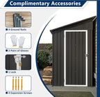 Outdoor Metal Storage Shed 4 x 8 ft, Garden Shed Lean to shed for Bike, Tool Outside Shed with Floor Base, Lock, Door for Backyard, Patio, Lawn, Black