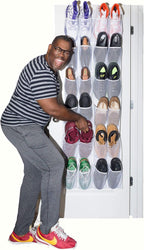 Roomganize Large Shoe Organizer, Sneaker Rack, for Men's Big Shoes (White)