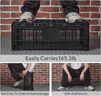Collapsible Storage Crates, 52 Liter Heavy Duty Foldable Plastic Crates , Storage Baskets and Bins 23.6" L x 15.7" W x 8.6" H Stackable Dairy Milk Crates for Office, Home, Toy Storage