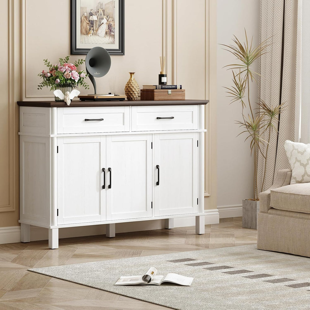 48 Inches Buffet Cabinet with Storage, Farmhouse Sideboard Buffet w/2 Drawers...