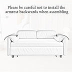 ERYE 3 in 1 Loveseat Sofa Convertible Sleeper Sofabed,Functional Recliner Daybed Love Seat Sofa&Couch W/Pull Out Couch Bed, Reclining Backrest and Pillows Armrests for Office Apartment RV Living Room