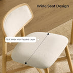 CHITA Wooden Dining Chairs Set of 4, Mid Century Modern Dining Room Chair, Natural Solid Wood Frame Kitchen Chairs, for Dining Room, Kitchen, Living Room (Upholstered Seat, Oak)