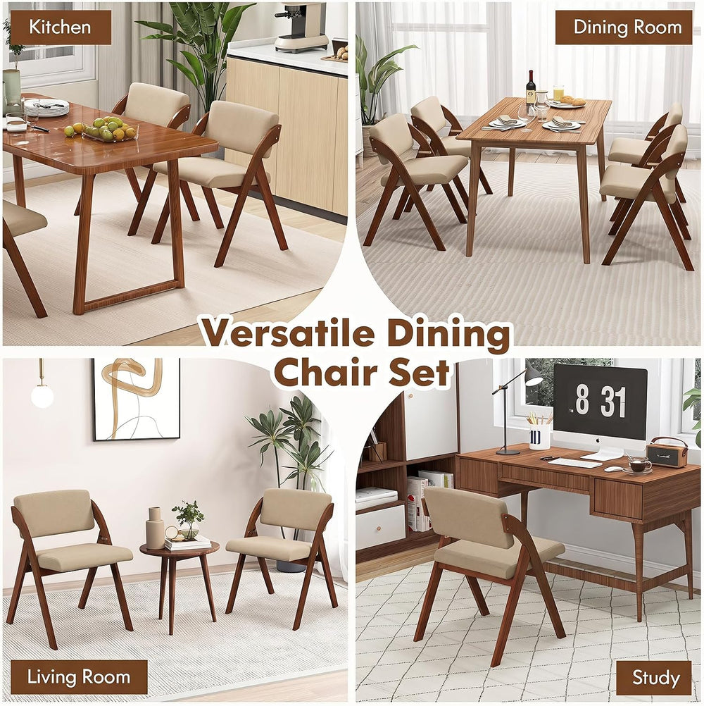 GOFLAME Folding Dining Chairs Set of 2, Upholstered Kitchen Chairs with Padde...