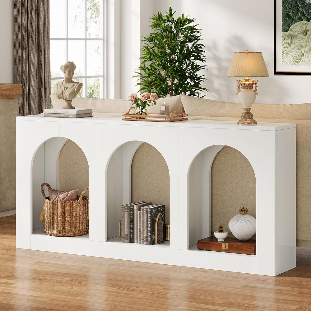 Tribesigns 70.9" White Console Table with Storage, Wood Entryway Entry T...