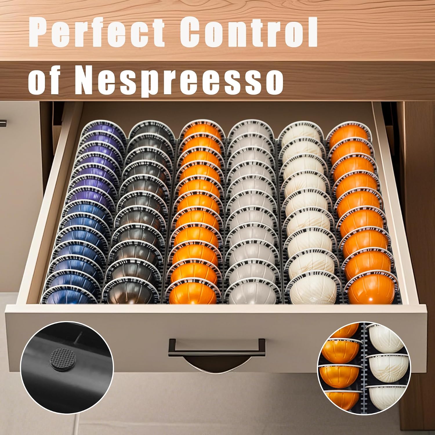 Coffee Pod Storage Holder Drawer Insert for Counter Compatible with Nespresso Vertuoline Capsules, Nespresso Pod Holder for Nespresso Vertuo for Home, Office, Coffee Station (3 Packs)