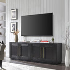 Henn&Hart Tillman Rectangular TV Stand for TV's up to 80" in Black Grain