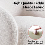 Set of 2 Swivel Barrel Accent Chairs, White Boucle Chairs | 33.07" 360° modern upholstered armchairs with thick cushions and round reading chair style for living rooms and bedrooms.