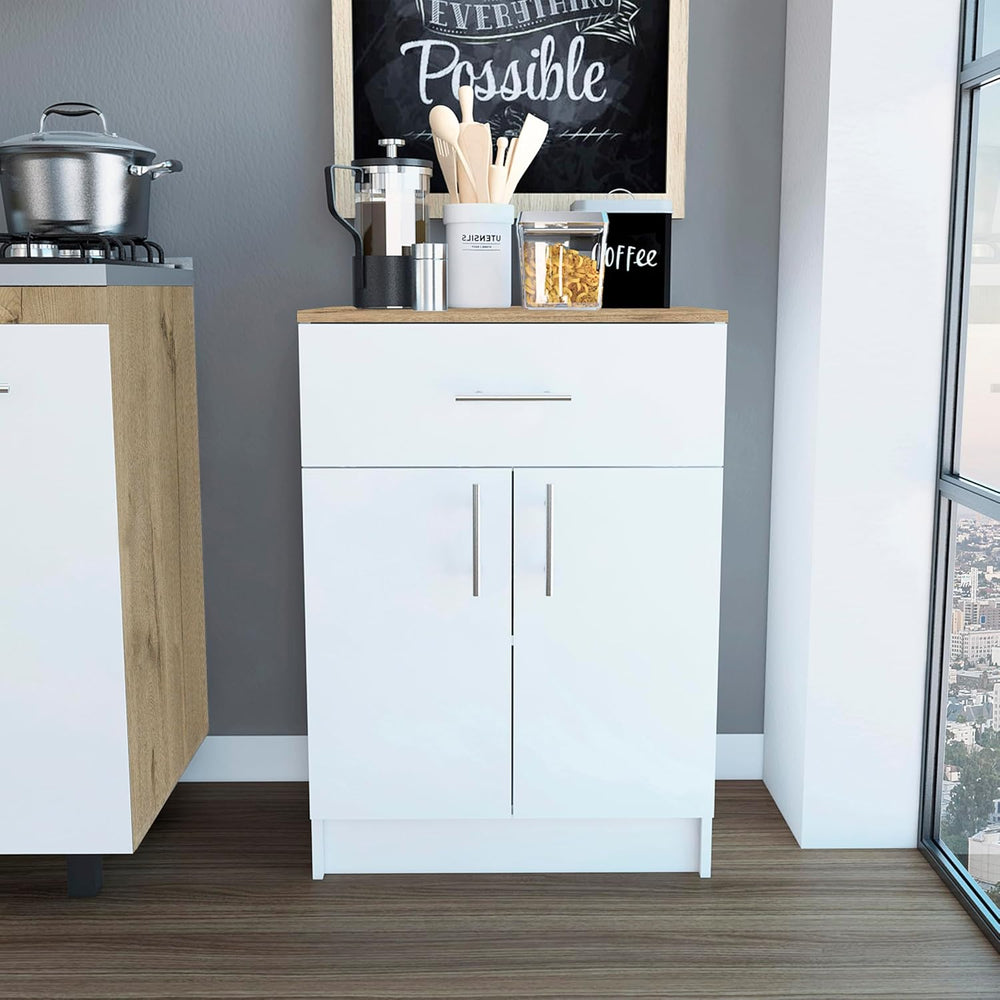 23.6" D*15.9" W*33.5" H Freestanding Kitchen Pantry with Dawer...
