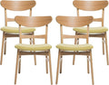 Christopher Knight Home Gloria Mid-Century Modern Dining Chairs (Set of 4), Green Tea and Natural Oak