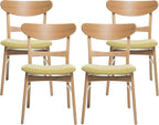 Christopher Knight Home Gloria Mid-Century Modern Dining Chairs (Set of 4), Green Tea and Natural Oak