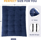 MAXYOYO Japanese Floor Mattress Queen Size, 6" Foldable Futon Mattress Tufted Roll Up Floor Bed, Thick Chenille Tatami Mat Sleeping Pad for Camping Guest Room Dormitory Bedroom RV, Navy