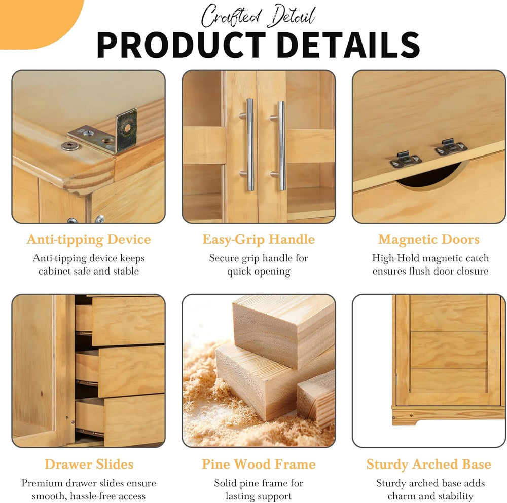 KUIKUI Kitchen Pantry Storage Cabinet, Pantry Cabinets for Kitchen Storage wi...