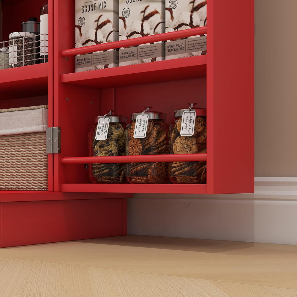 23.6" D*11.8" W*40.9" H Freestanding Kitchen Pantry with 4 She...
