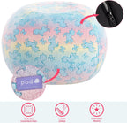 Idea Nuova Nickelodeon JoJo Siwa Embossed Faux Fur Round Bean Bag Chair for Kids,24"x24"x18"
