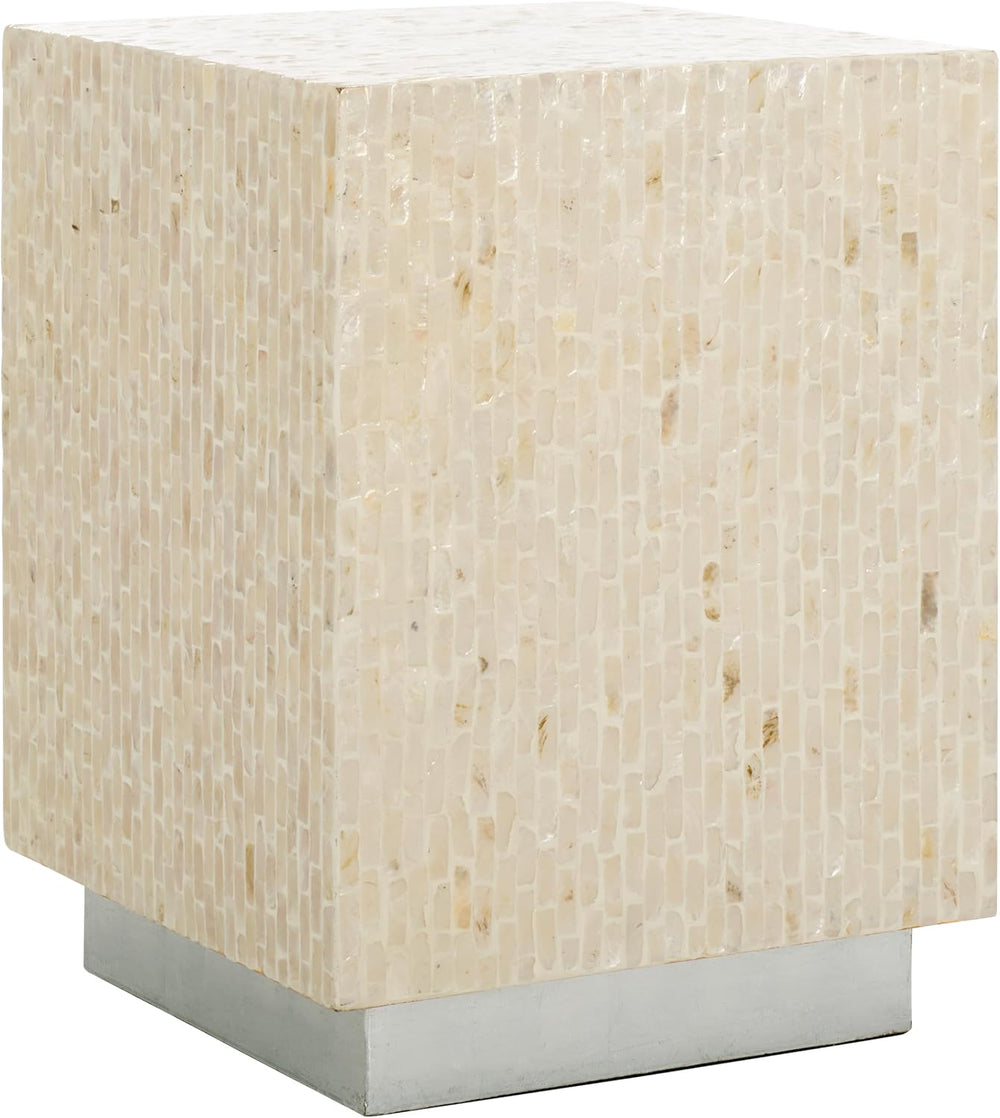 SAFAVIEH Home Collection Scarlett Natural & Silver Capiz Shell Square Acc...
