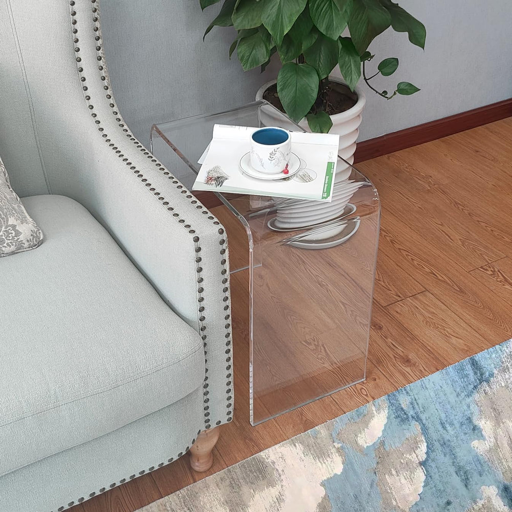 Acrylic Side Table Set of 2, 21" H x 21" W x 12" D x 3/5'&...