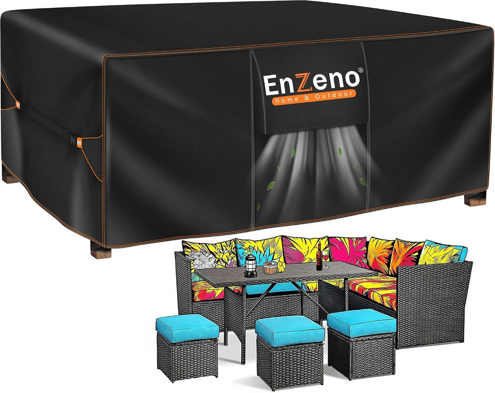 Enzeno Patio Furniture Cover Outdoor Waterproof 94"L x 60"W x 35&qu...