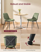 VASAGLE Dining Chairs Set of 4, Upholstered Kitchen Chairs, Synthetic Leather, Max. Load 264 lb, Steel Legs, Curved Backrest, for Dining Room, Forest Green and Ink Black ULDC090CH02-2J