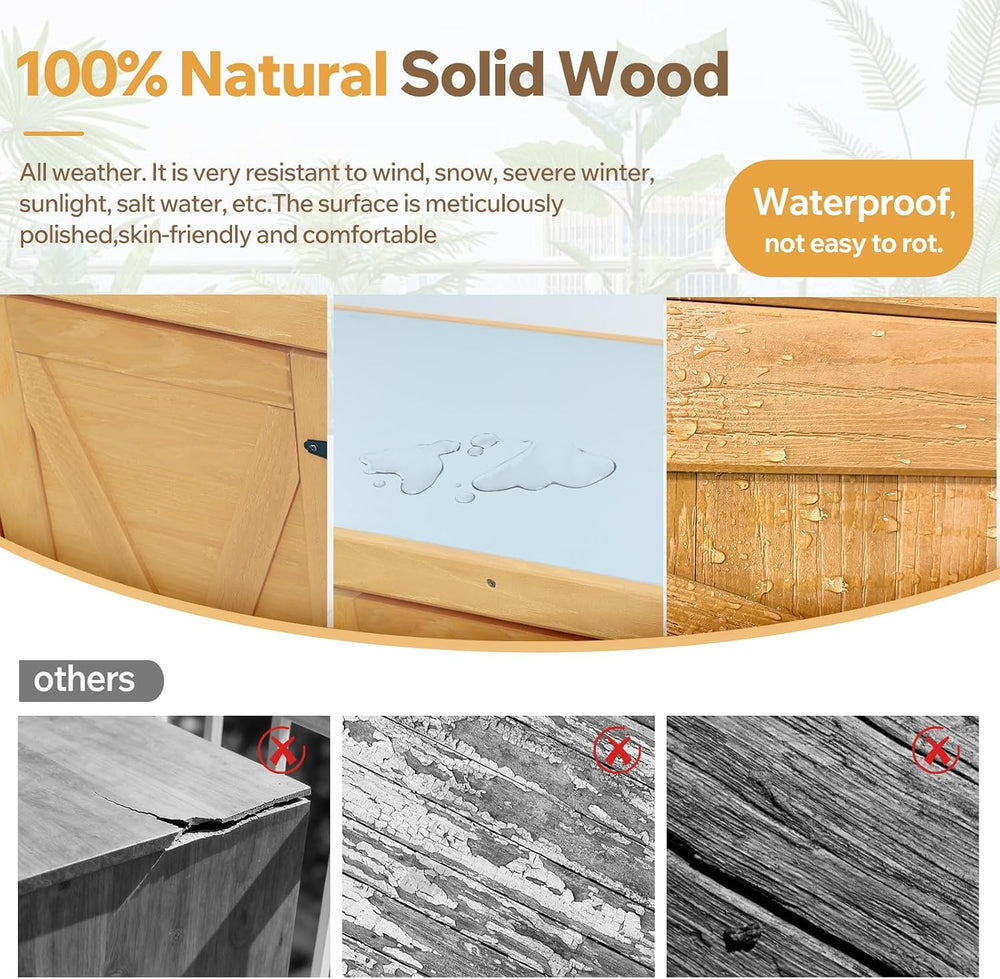 31" Sturdy Living Room Cabinet, Practical Cabinets with Weatherproof Woo...