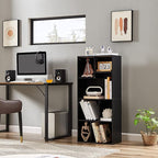 VECELO 42" Modern Bookshelf,7 Cube Organizer Bookcase,Fits Tallest Hardcovers, Horizontal Available,Floor Standing Display,Easy Assembly, Matte Black