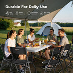 Portable 6-Piece Folding Table and Chairs Set – Heavy-Duty 6ft Camping & Party Furniture for Indoor/Outdoor Events (All-Weather, Black)