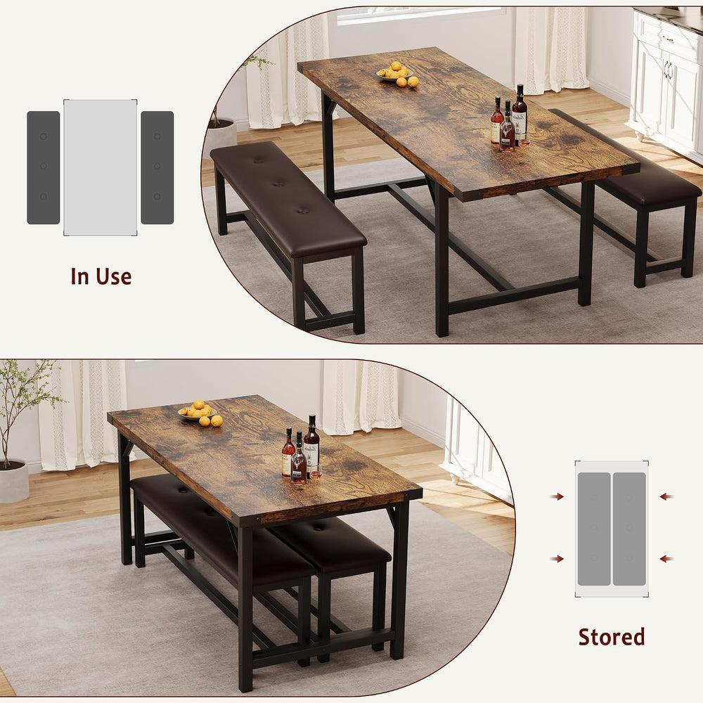GarveeHome 5 Piece Extendable Dining Table Set for 4-6, Kitchen Table & 2...