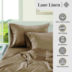 LANE LINEN Pillows Standard Size Set of 2, Soft 100% Egyptian Cotton Sateen, 1000 Thread Count, Cool & Smooth Pillowcases Queen - Taupe
