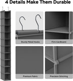 MAX Houser 10-Shelf Hanging Shoe Shelf Organizer, Hanging Shoe Storage for Closet (Grey)