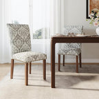 Stylish Dining Chairs Set of 2, Upholstered Parsons Dining Room Chair with Nailhead Trim, Kitchen Room Chair with Thick Cushions and Wood Legs, Nailhead Trim, SKY2050A-01