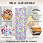 Stuffed Animal Storage Bean Bag Chair Cover (No Filler), Cylinder Plush Toy Storage Stuff and Sit Seat for Kids Boys and Girls, Canvas Large Soft Sit & Play Sofa with YKK Zipper