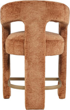 Jofran Upholstered Counter Stool with Arms – Versatile Barstools – Stylish Seating for Kitchen Dining Room or Home Bar, Rust, Single Stool