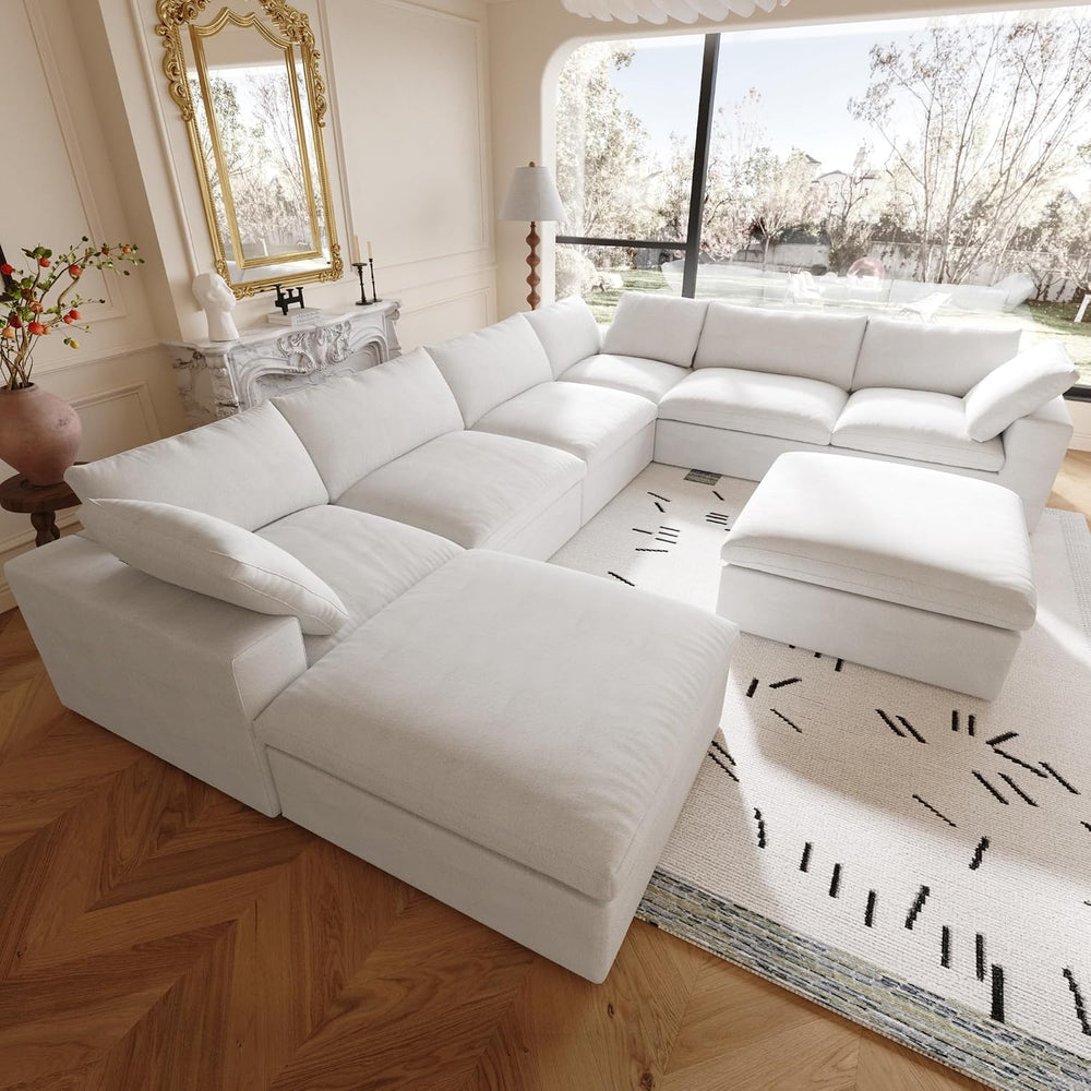 Cloud Modular Sectional Couch,160inch Overzised Down Filled Comfort Sofa Couc...