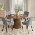 Upholstered Dining Chairs Set of 4, Modern Fabric Kitchen Chairs with Back, Wood Legs for Kitchen Dining Room Restaurant, Grey