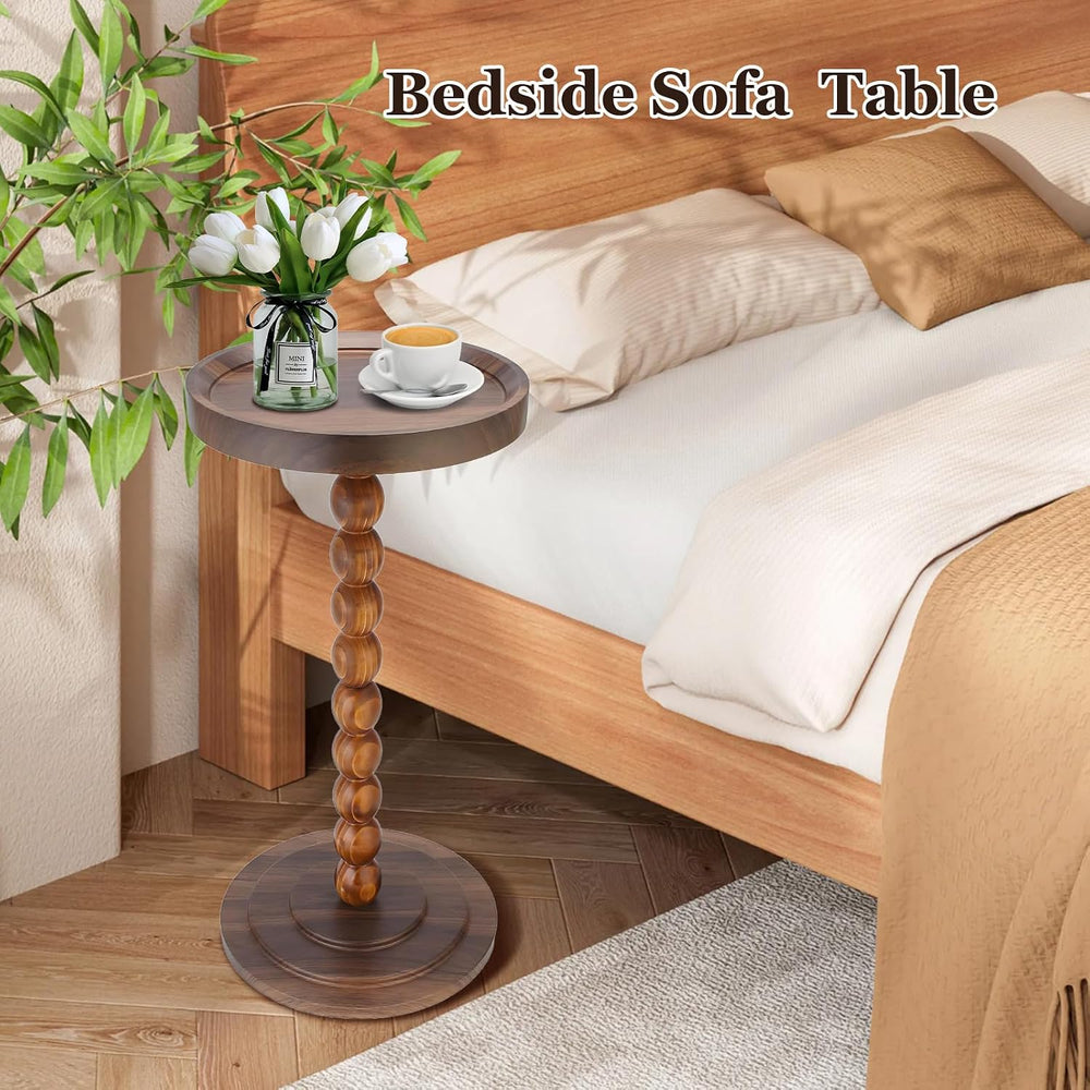 Small Round Side Table, C Table End Tables for Sofa, Sofa Round Tables for Li...