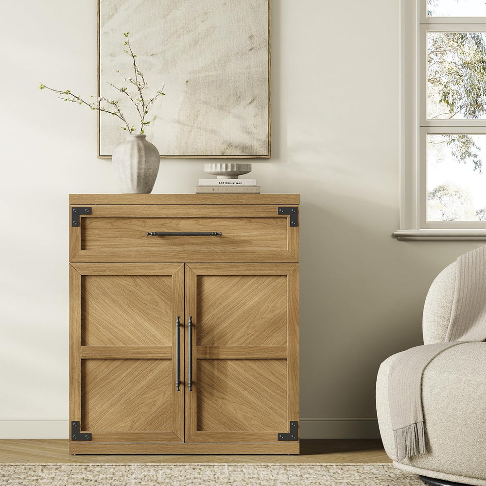 SICOTAS Buffet Cabinet with Drawer - Modern Sideboard Cabinet with Storage, W...