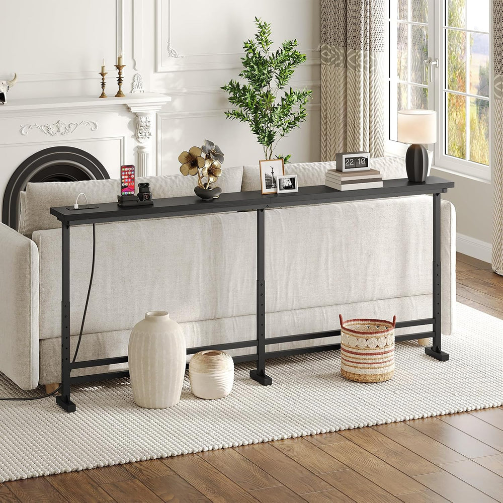YATINEY 78.7" Console Table with Adjustable Height (27.6"-35.4&quot...