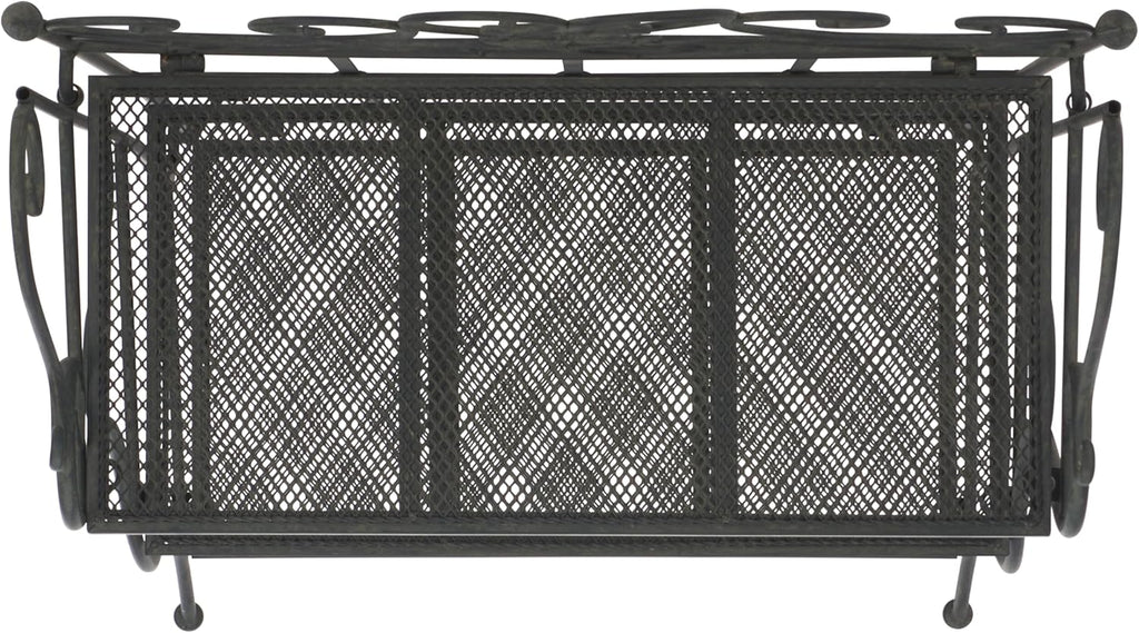 SAFAVIEH Outdoor Collection Torus Victorian Scroll Antique Black 3-Tier Shelf (Fully Assembled)