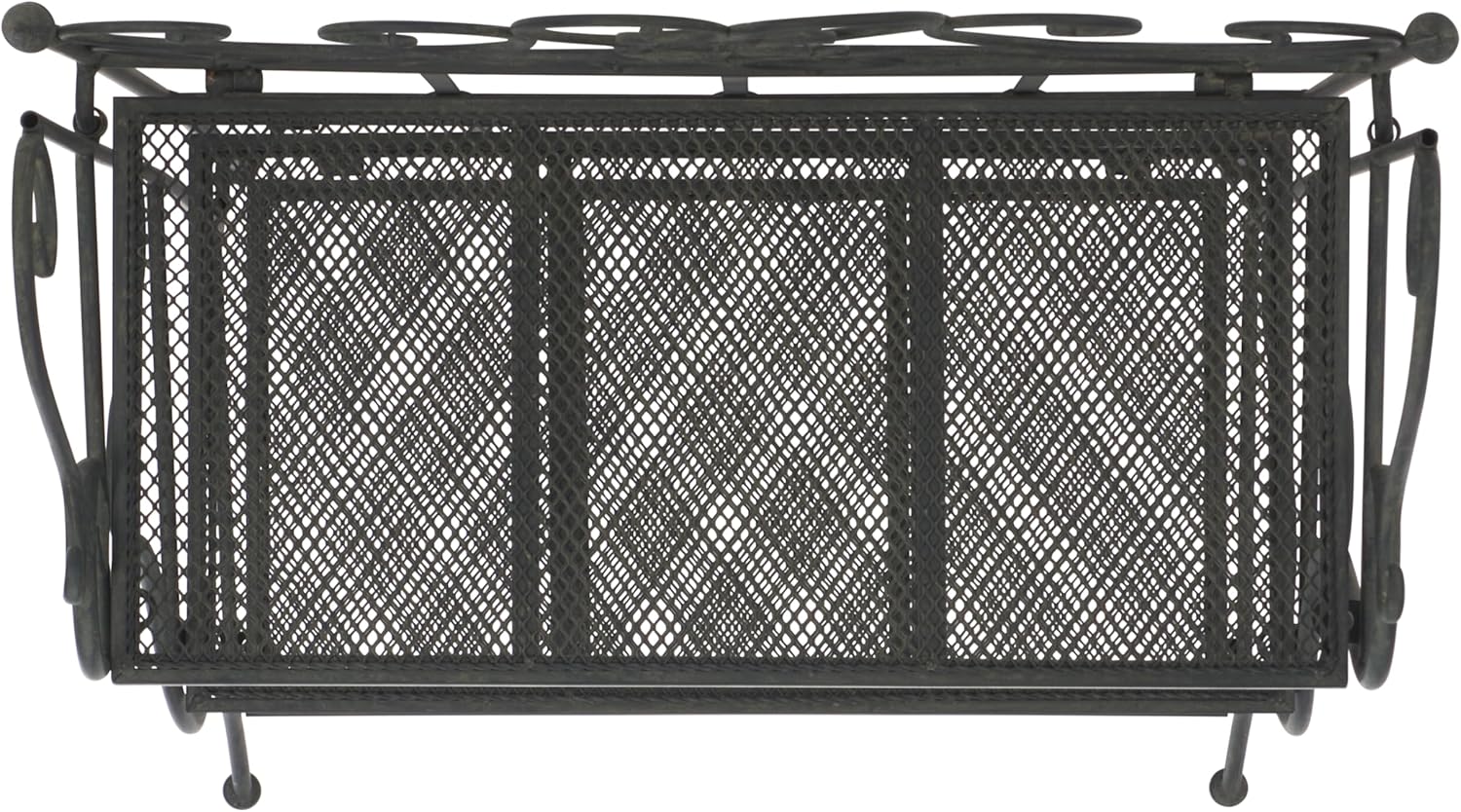SAFAVIEH Outdoor Collection Torus Victorian Scroll Antique Black 3-Tier Shelf (Fully Assembled)