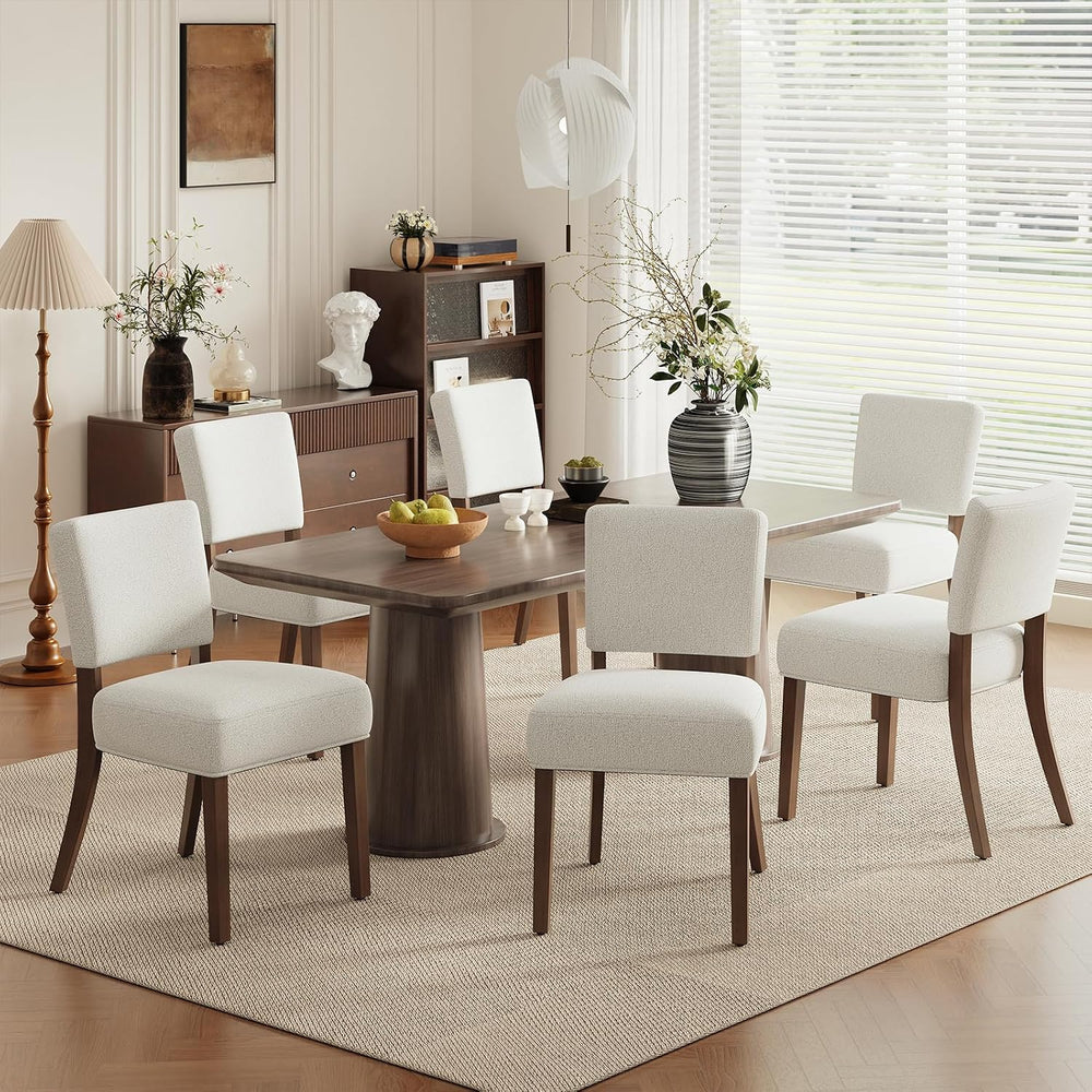 MALOL Upholstered Dining Chairs Set of 6, Fabric Kitchen Chairs with Padded S...