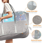Collapsible Laundry Baskets with 3 Compartment, 150L Tear-proof Pop Up Hamper, Foldable Laundry Basket with Tote Handles, Dirty Clothes Hamper for Laundry, Bedroom, Bathroom, Dorm Grey