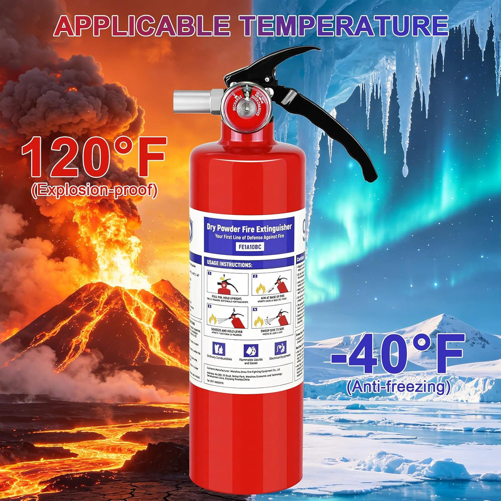 1 Pack 2.5 lb ABC Dry Chemical 1-A:10-B:C Fire Extinguishers