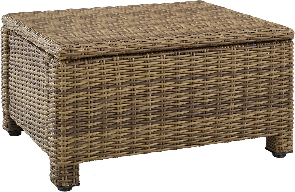 Crosley Furniture Bradenton Wicker Outdoor Ottoman Foot Rest for Patio, Deck,...