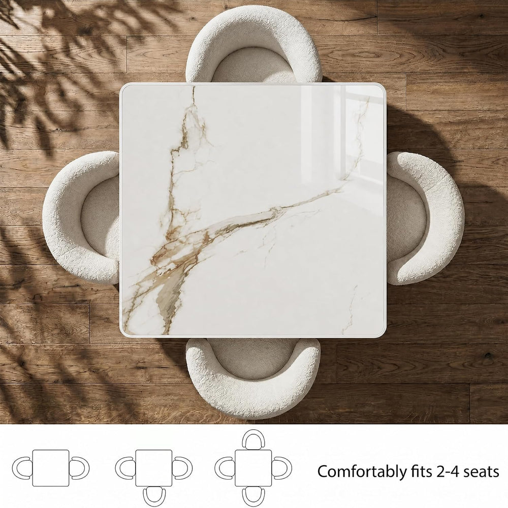 Square Dining Table,31.5'' Small Modern Square Dining Table, Sintered...