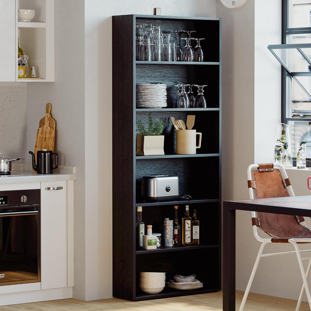 IRONCK Bookshelves and Bookcases Floor Standing 6 Tiers Display Storage Shelv...