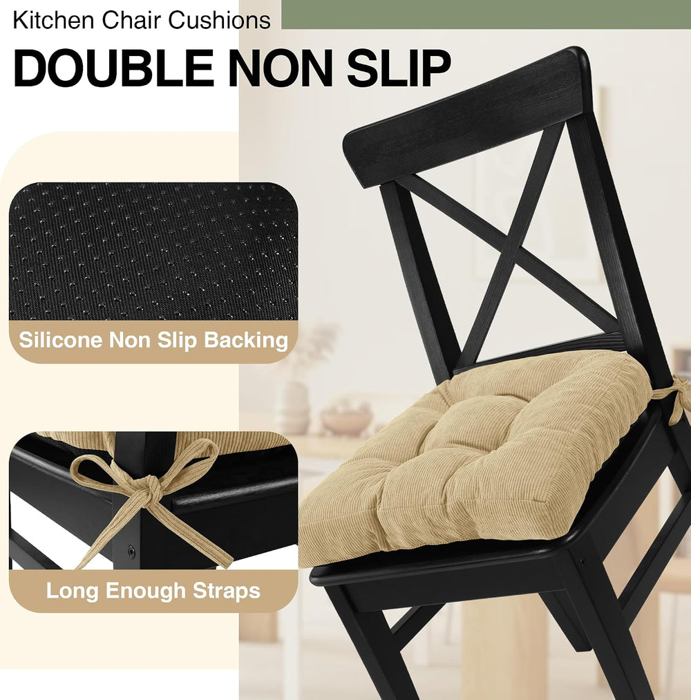 20x20 in Dining Room Chair Seat Cushions, Beige, 2 Pack