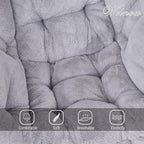 Welnow Lazy Chair with Ottoman, Modern Lounge Accent Chair with Armrests and a Side Pocket, Leisure Sofa Armchair, Reading Armchair with Footrest for Small Space, Plush Grey