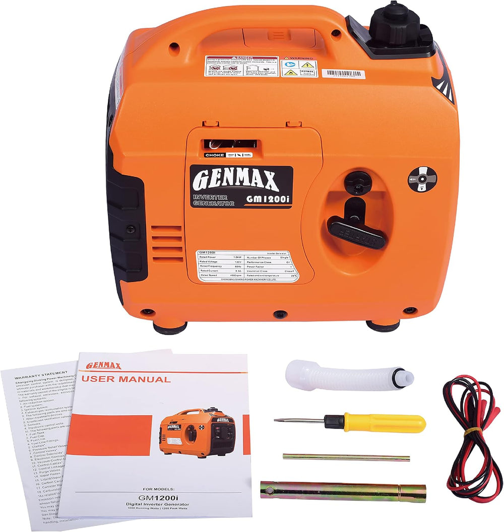 GENMAX Portable Generator，1200W Ultra-Quiet Gas Engine, EPA Compliant, Eco-Mo...