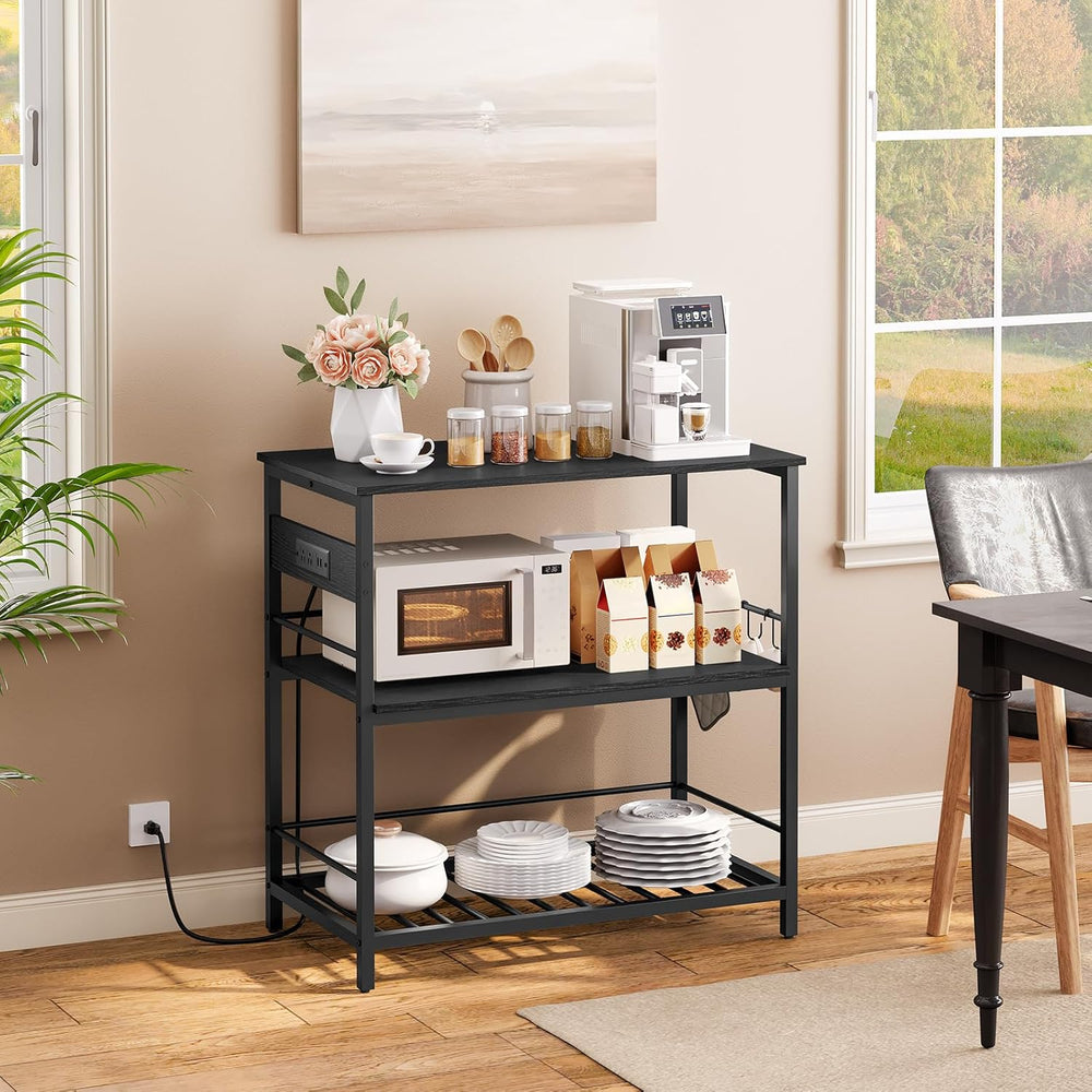 HOOBRO Kitchen Island with Storage, Kitchen Island Table with Power Outlet, 3...