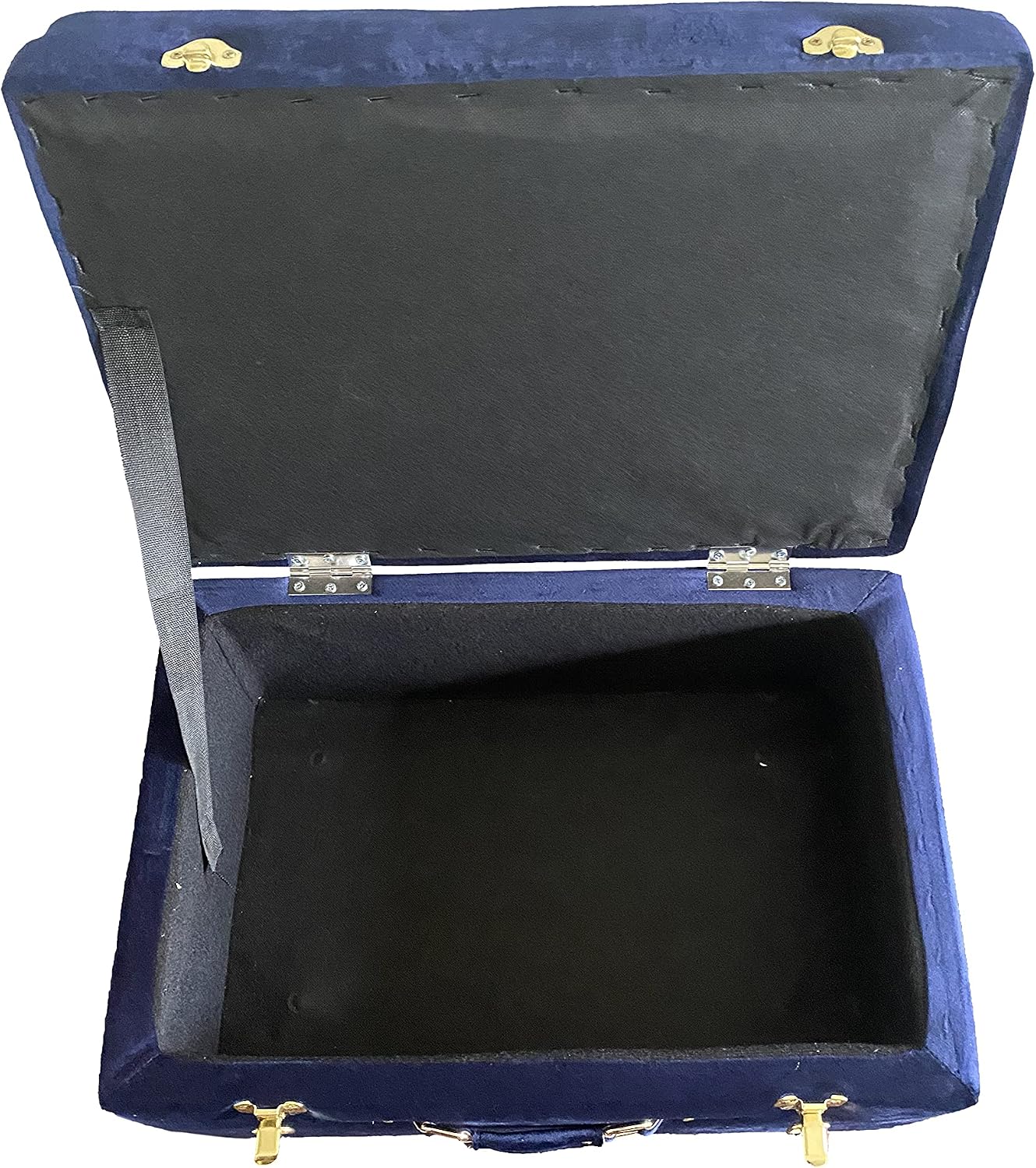 Noori Home - Lux Collection Modern Dove Rectangle Navy Velvet Storage Stool - 20x13.5x19 - Livingroom,Bedroom, Kid's Room, Nursery