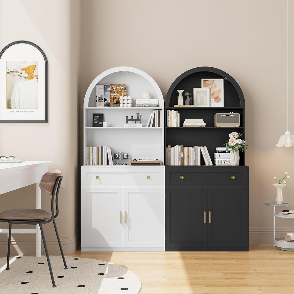 71" Tall Arched Kitchen Pantry Cabinet, Modern Kitchen Storage Cabinets ...